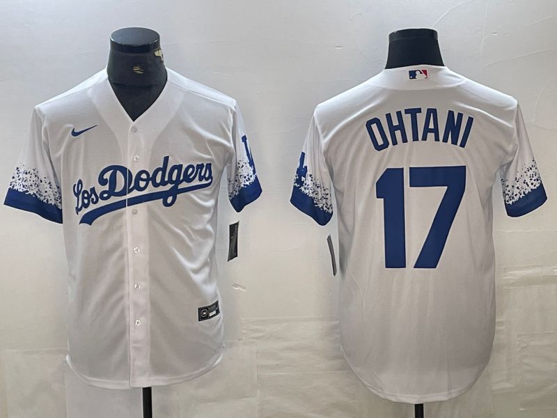 Men 2025 Los Angeles Dodgers #17 Ohtani White City edition Nike MLB Jersey style 6239